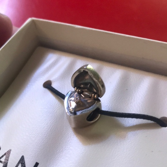 Pandora sterling/14k ring in box heart charm - Picture 3 of 6